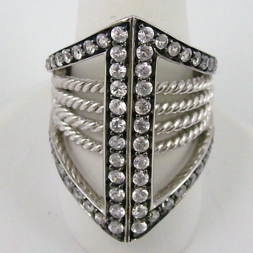 Yours By Loren .93ct White Zircon "Bridge" Ring